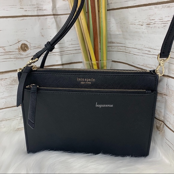 kate spade Bags Kate Spade Cameron Zip Crossbody Black Double Zip